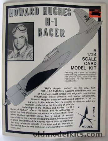 Meta Model 1/24 Howard Hughes H-1 Racer, 2 plastic model kit